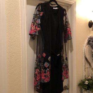 Black Dress with embroidered topper.